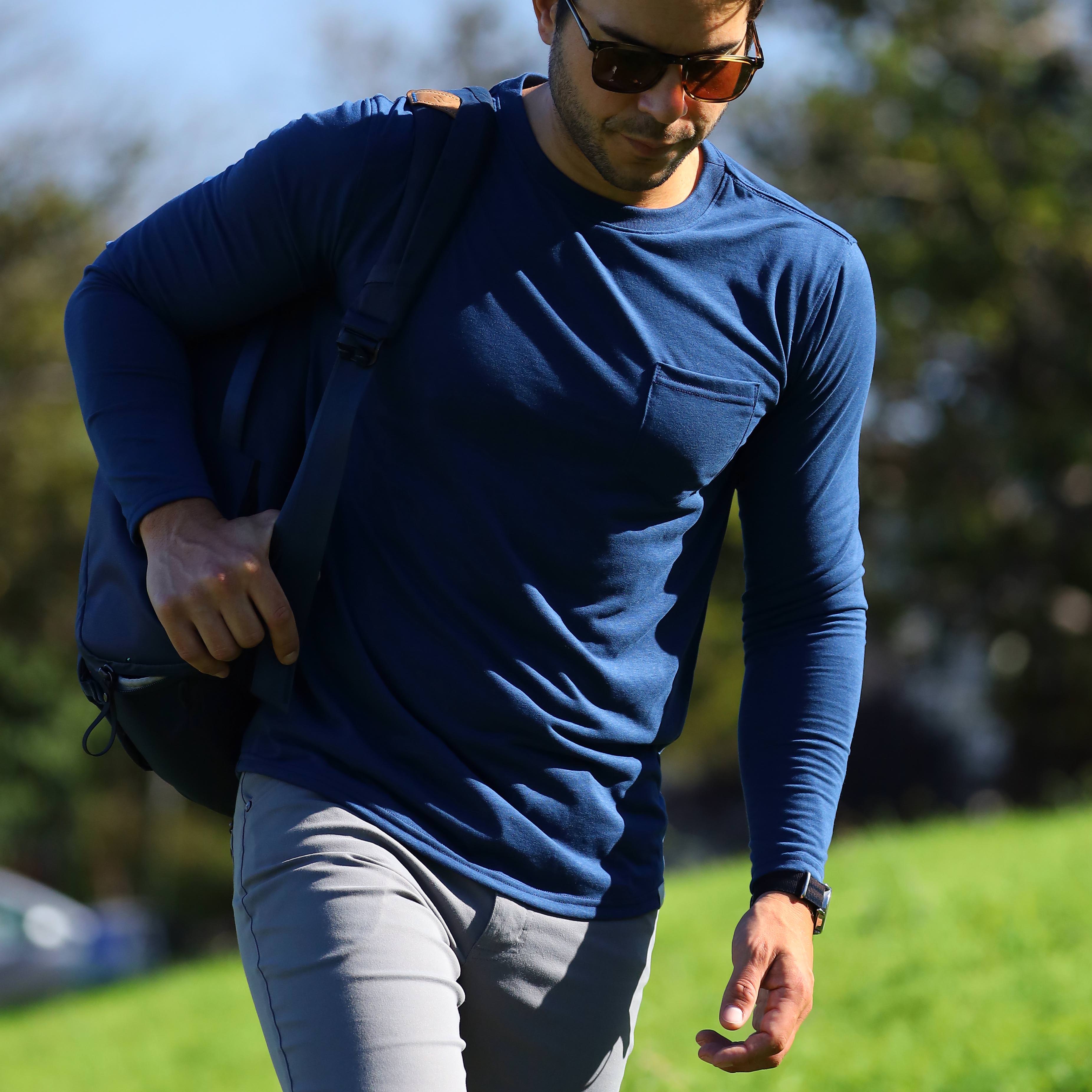Blue Long Sleeve Tees