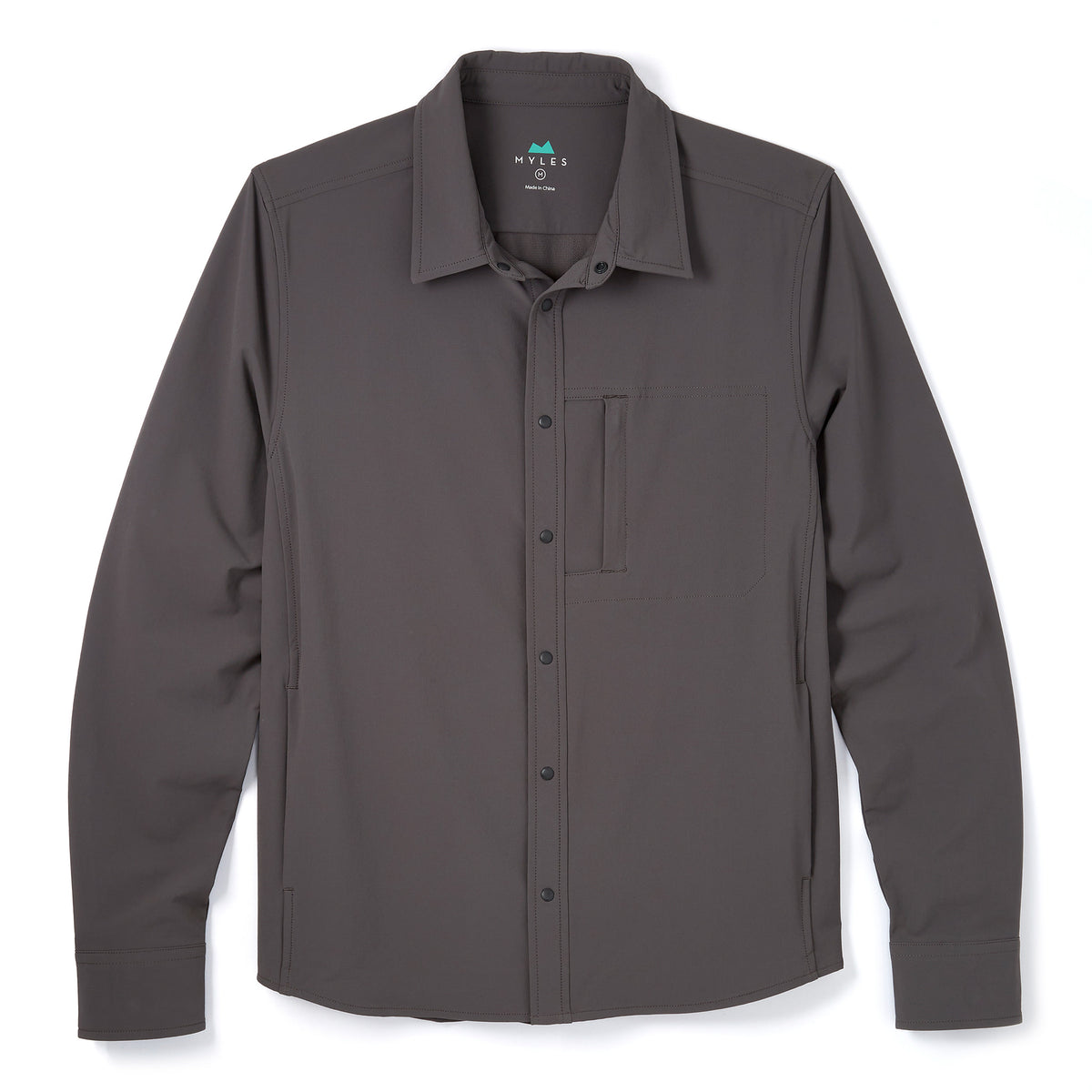 Everyday Overshirt in Graphite | Men's Technical Button-up | Myles ...