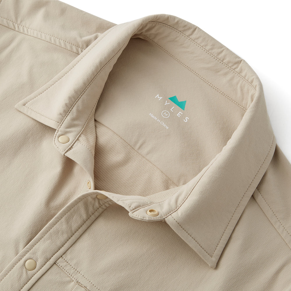 Everyday Overshirt in Khaki from Myles Apparel