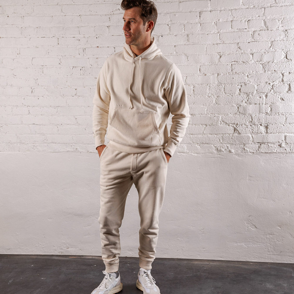 Skyline Heavyweight Fleece Hoodie in Oatmeal from Myles Apparel