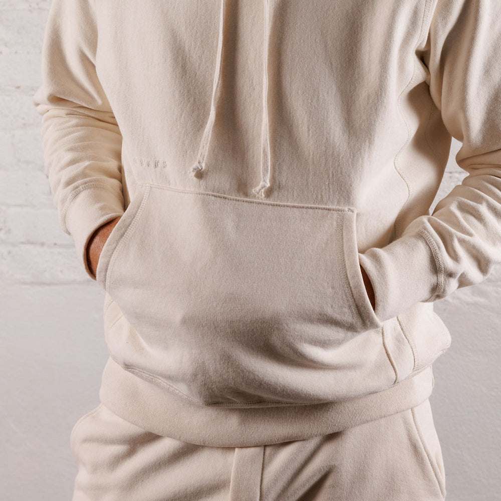 Skyline Heavyweight Fleece Hoodie in Oatmeal from Myles Apparel