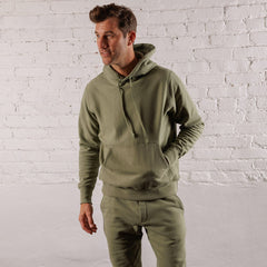 Skyline Heavyweight Fleece Hoodie in Dusty Olive