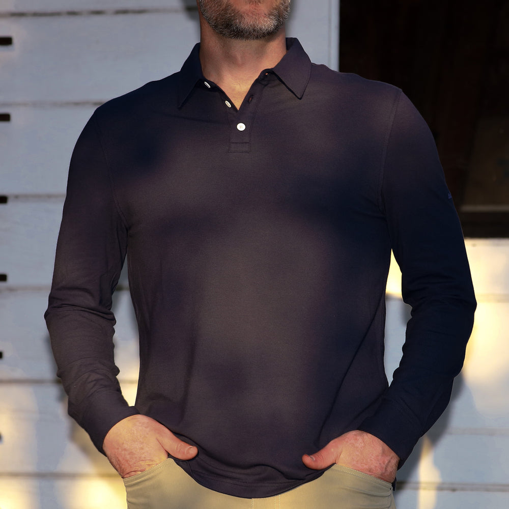 Tour Polo Long Sleeve in Deep Sea from Myles Apparel