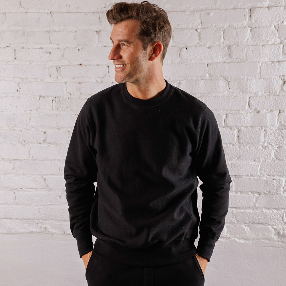 Skyline Heavyweight Fleece Crewneck in Black from Myles Apparel
