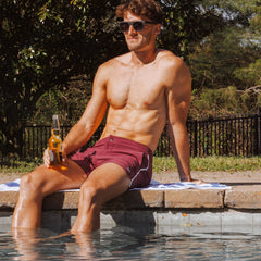 Sutro Swim Trunk in Berry