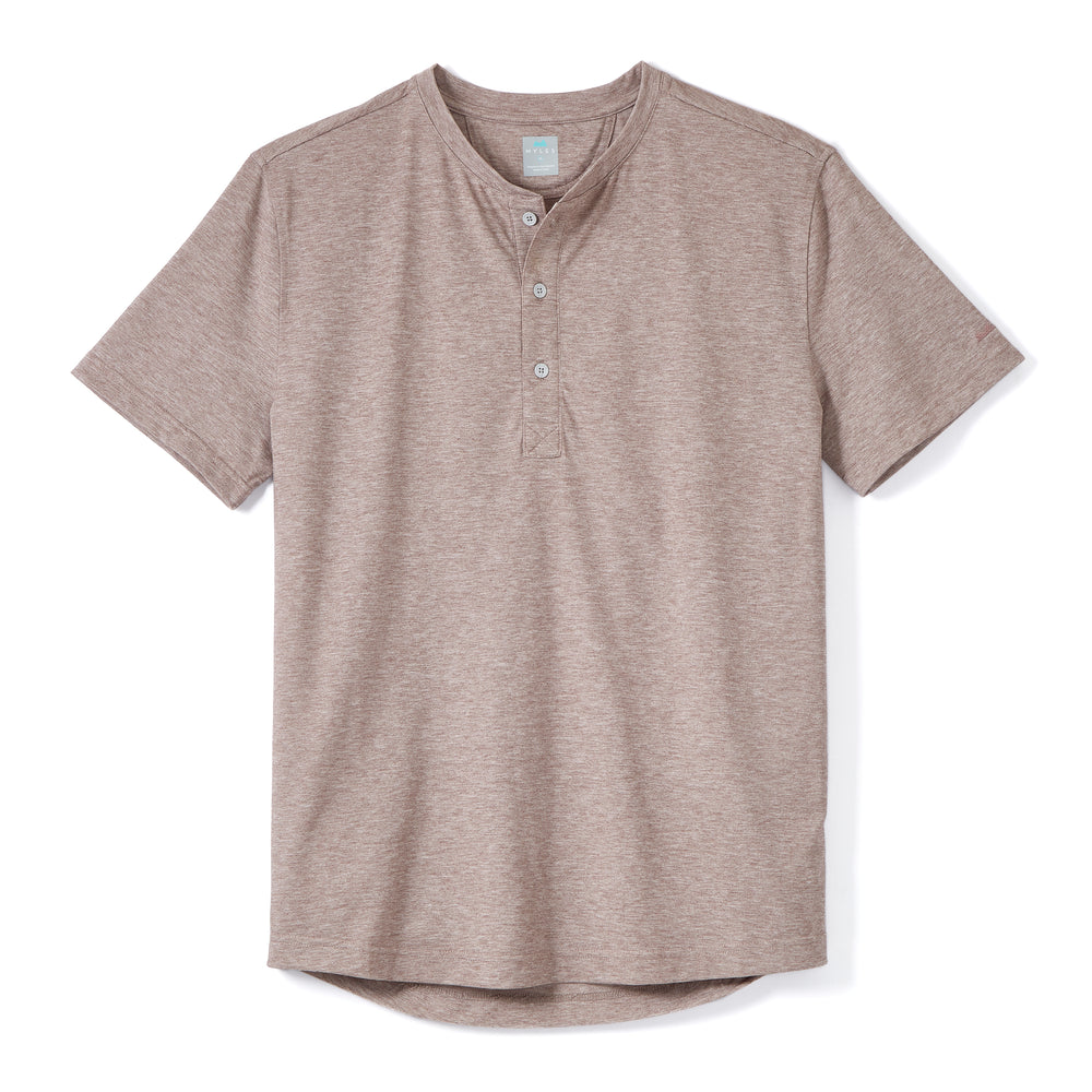 Everyday Henley Short Sleeve in Heather Clay from Myles Apparel