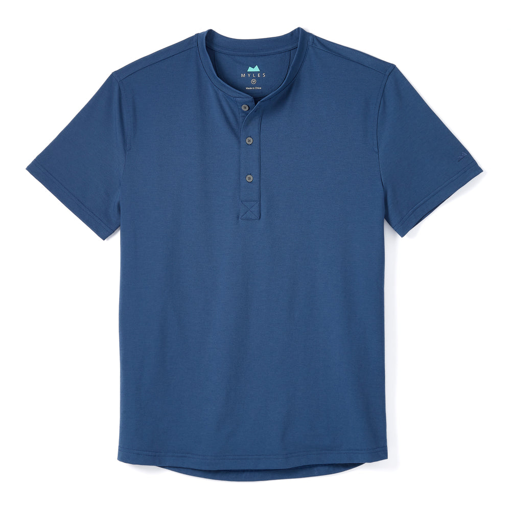 Everyday Henley Short Sleeve in River from Myles Apparel