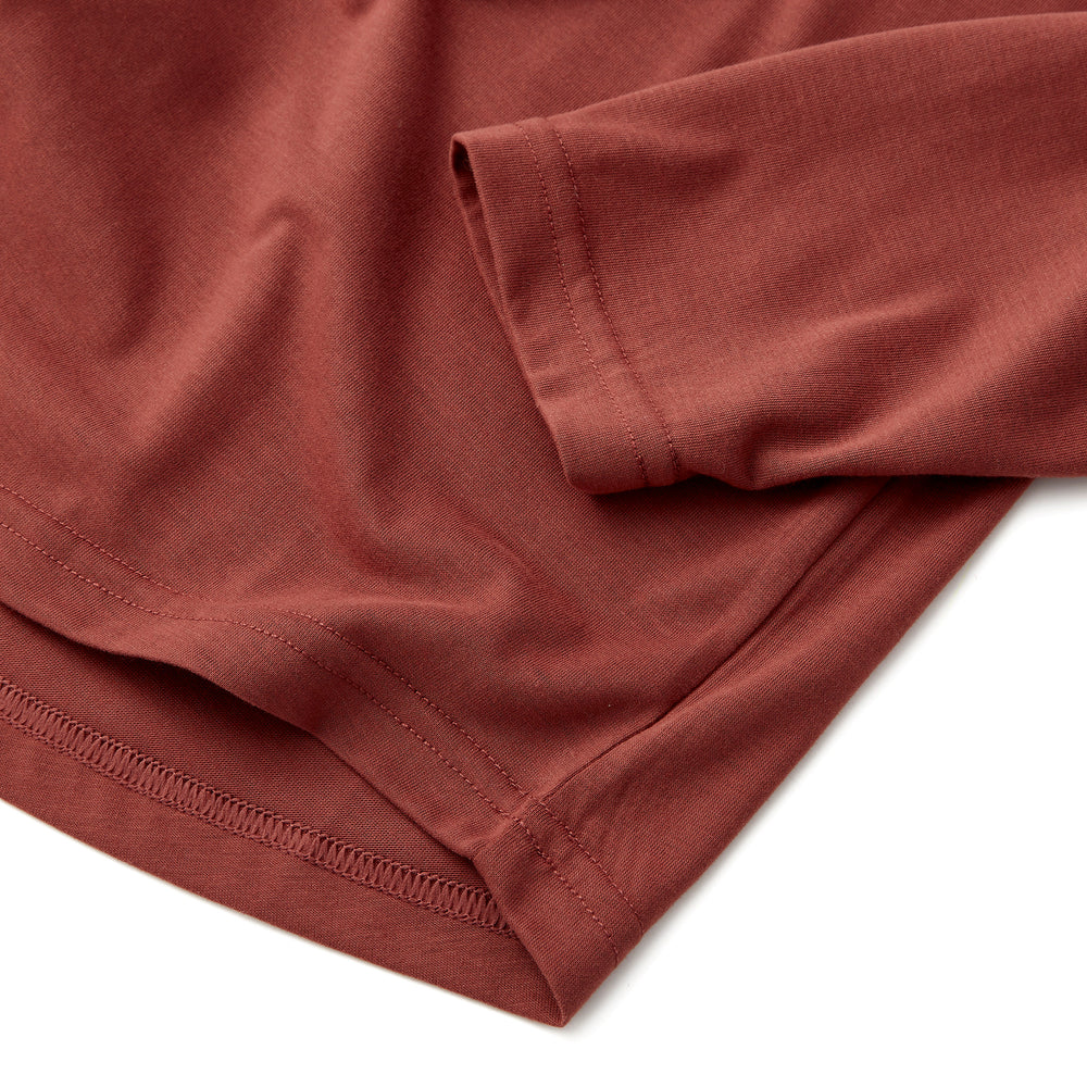 Everyday Long Sleeve Tee with Pocket in Crimson from Myles Apparel