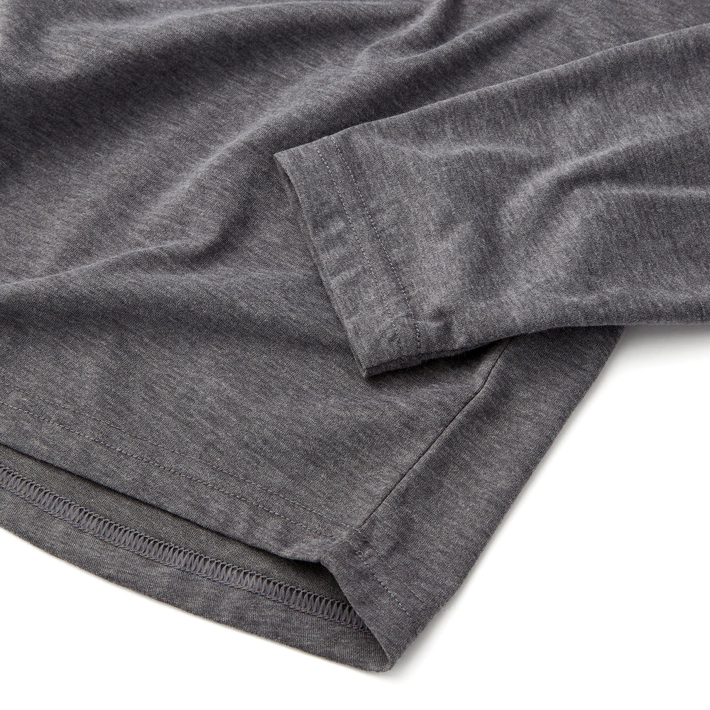 Everyday Long Sleeve Tee with Pocket in Heather Black from Myles Apparel