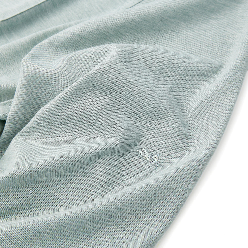 Everyday Long Sleeve Tee with Pocket in Heather Gray Green from Myles Apparel