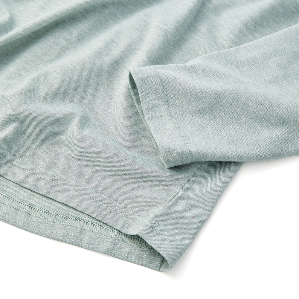 Everyday Long Sleeve Tee with Pocket in Heather Gray Green from Myles Apparel
