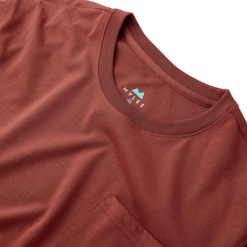 Everyday Tee with Pocket in Crimson from Myles Apparel