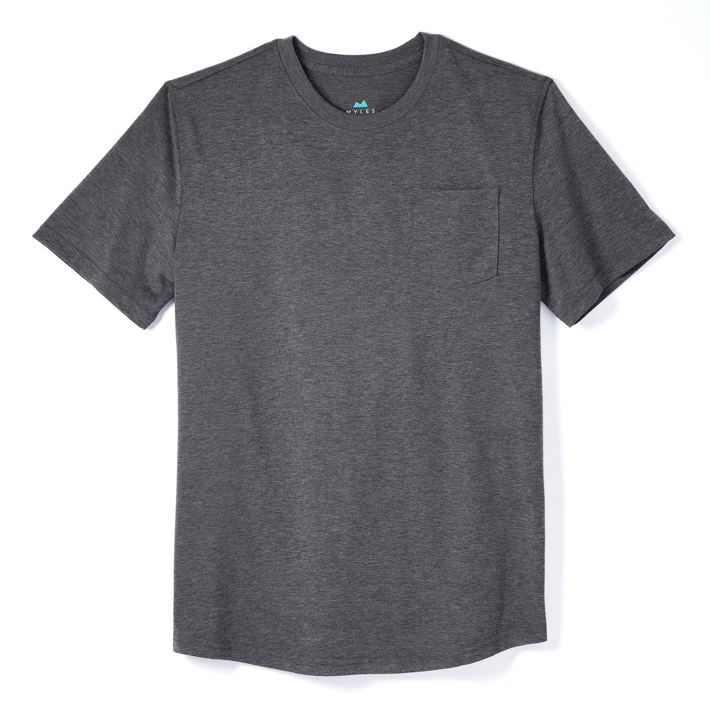 Everyday Tee with Pocket in Heather Black from Myles Apparel
