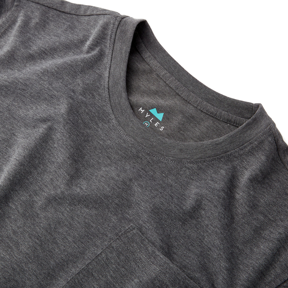 Everyday Tee with Pocket in Heather Black from Myles Apparel