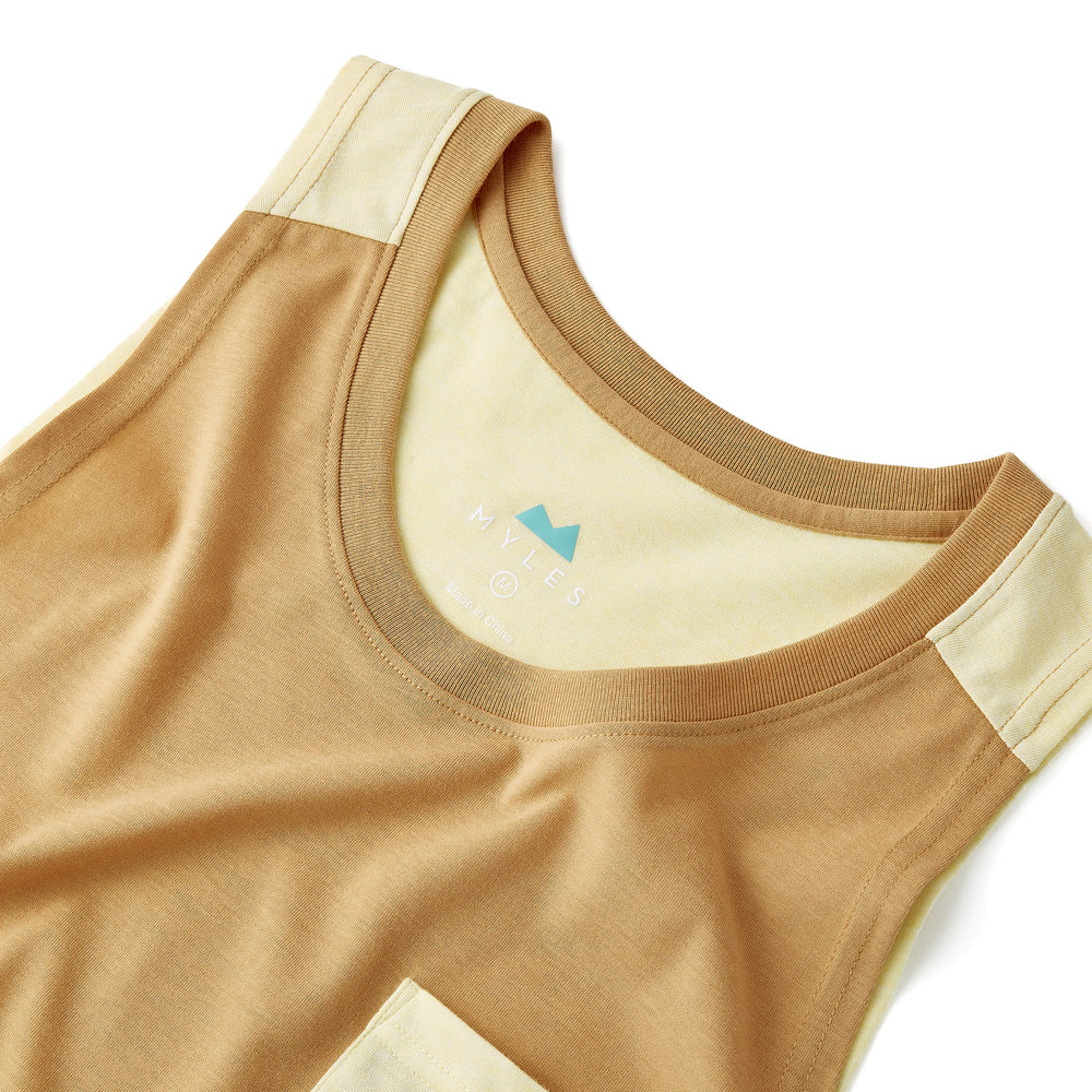 Everyday Tank in Camel Colorblock from Myles Apparel