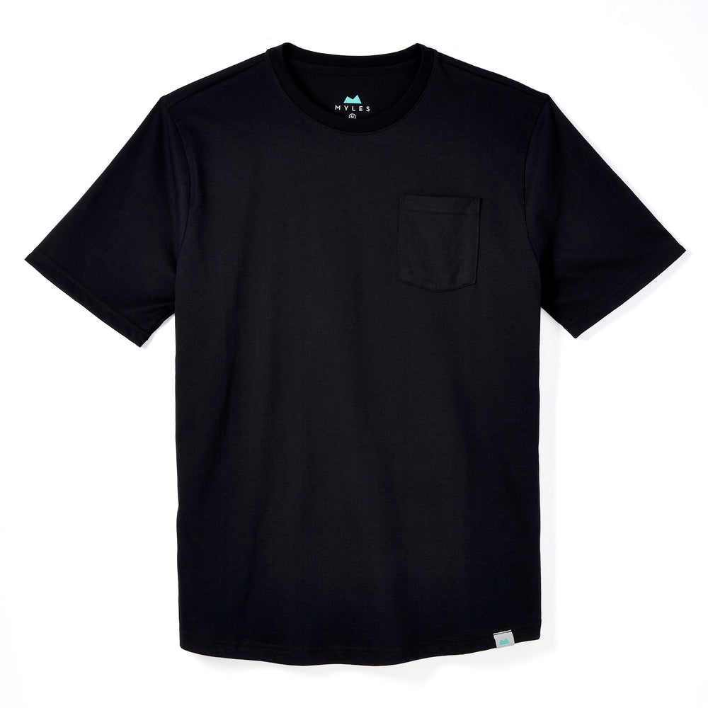 Everyday Tee with Pocket in Black from Myles Apparel