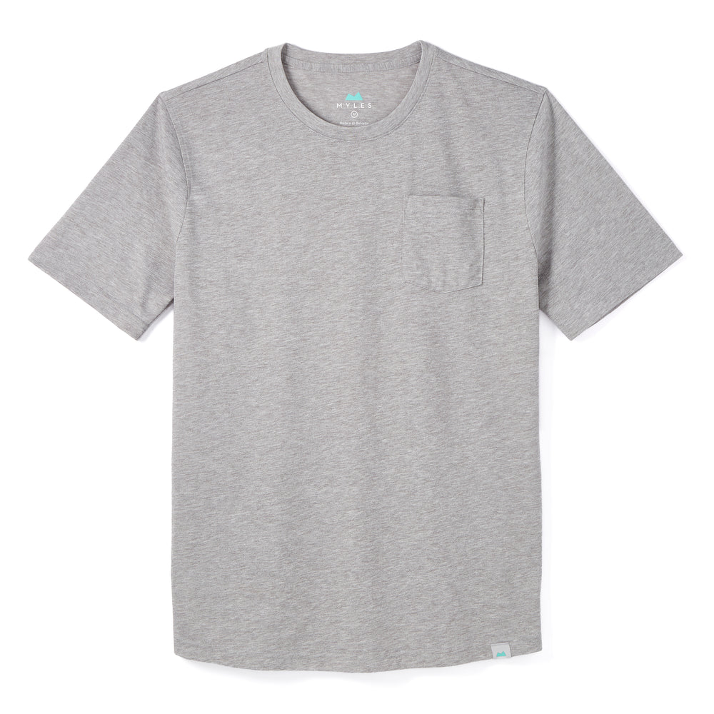 Everyday Tee with Pocket in Heather Gray from Myles Apparel