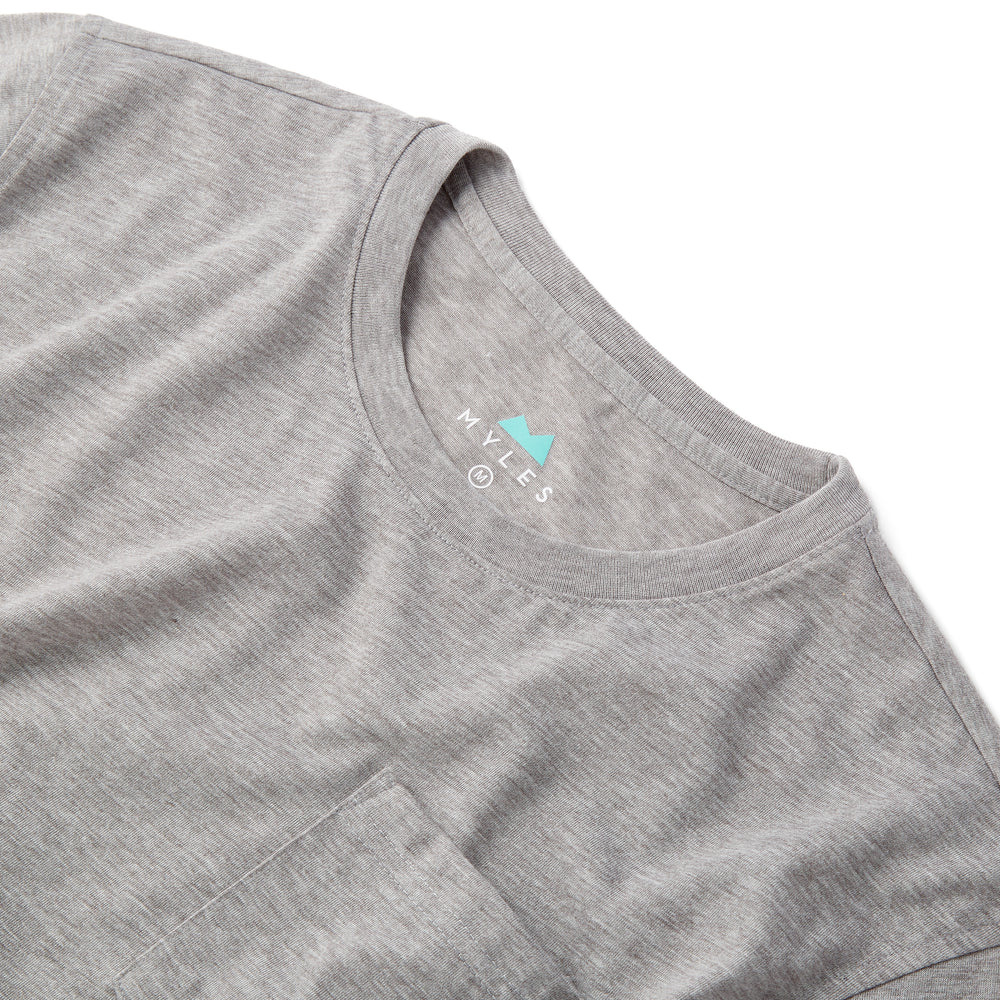 Everyday Tee with Pocket in Heather Gray from Myles Apparel