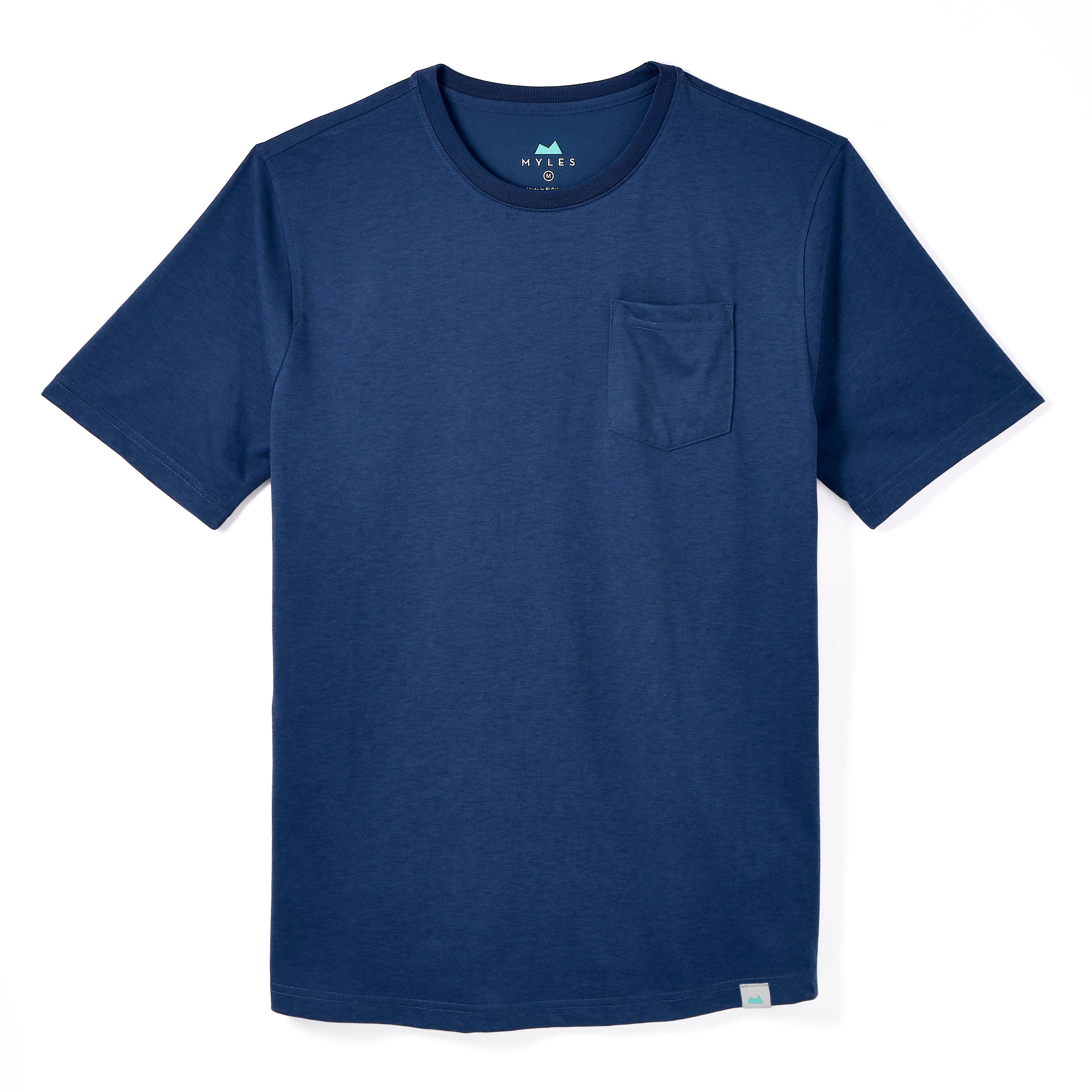 Everyday Pocket Tee in River Navy Blue | drirelease® | Myles
