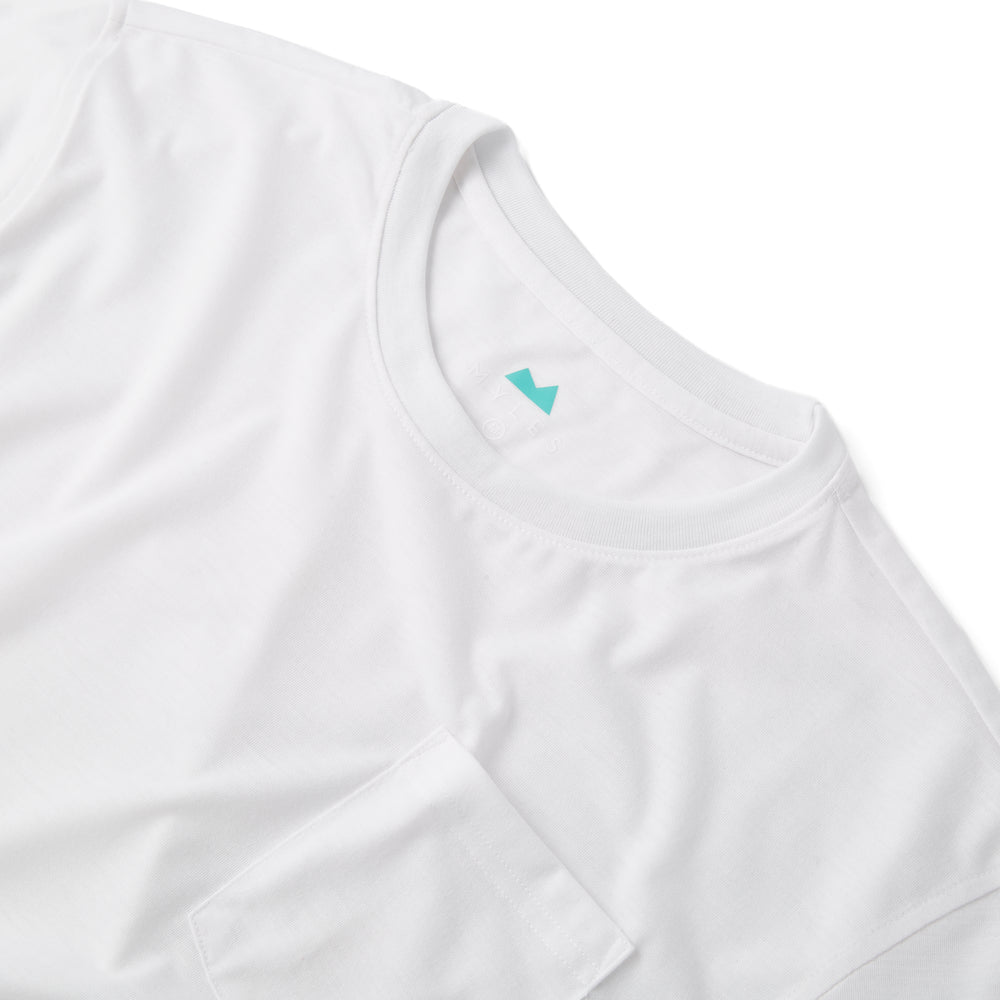 Everyday Tee with Pocket in White from Myles Apparel