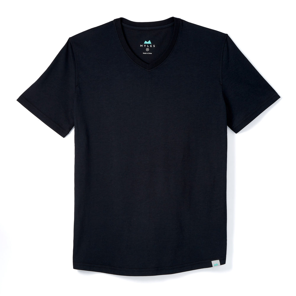 Everyday Tee with V-Neck in Black from Myles Apparel