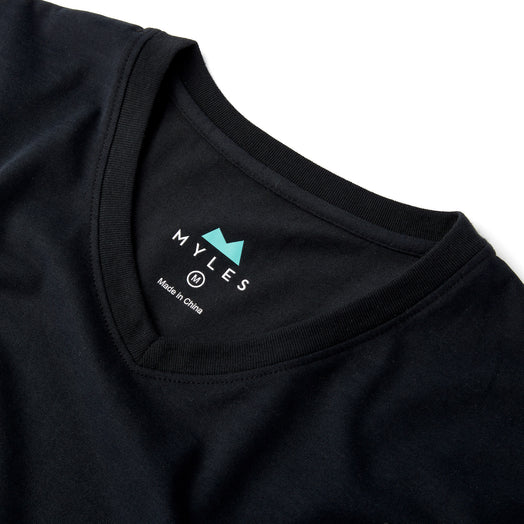 Everyday Tee with V-Neck in Black from Myles Apparel