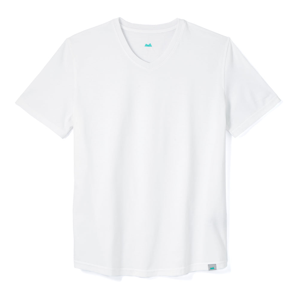 Everyday Tee with V-Neck in White from Myles Apparel