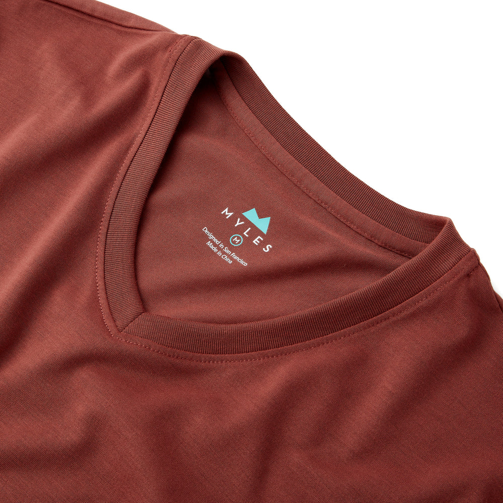 Everyday Tee with V-Neck in Crimson from Myles Apparel