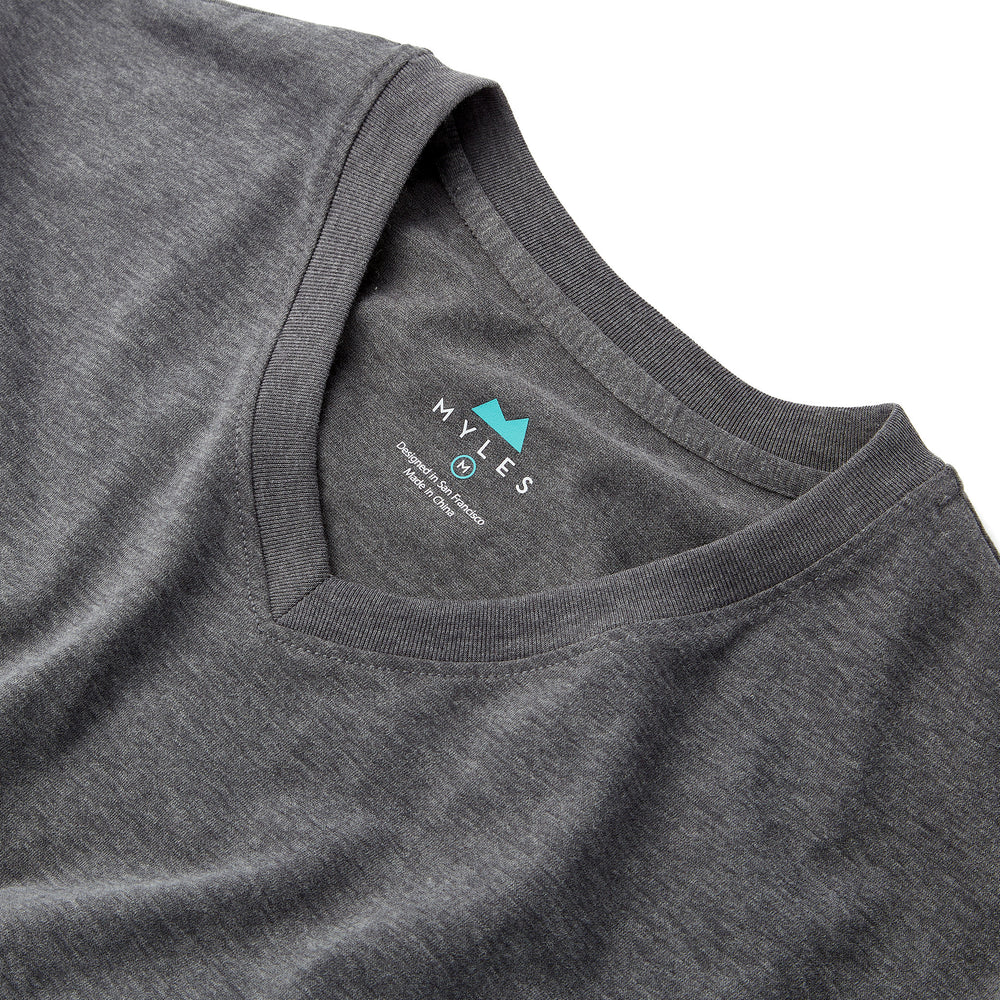 Everyday Tee with V-Neck in Heather Black from Myles Apparel