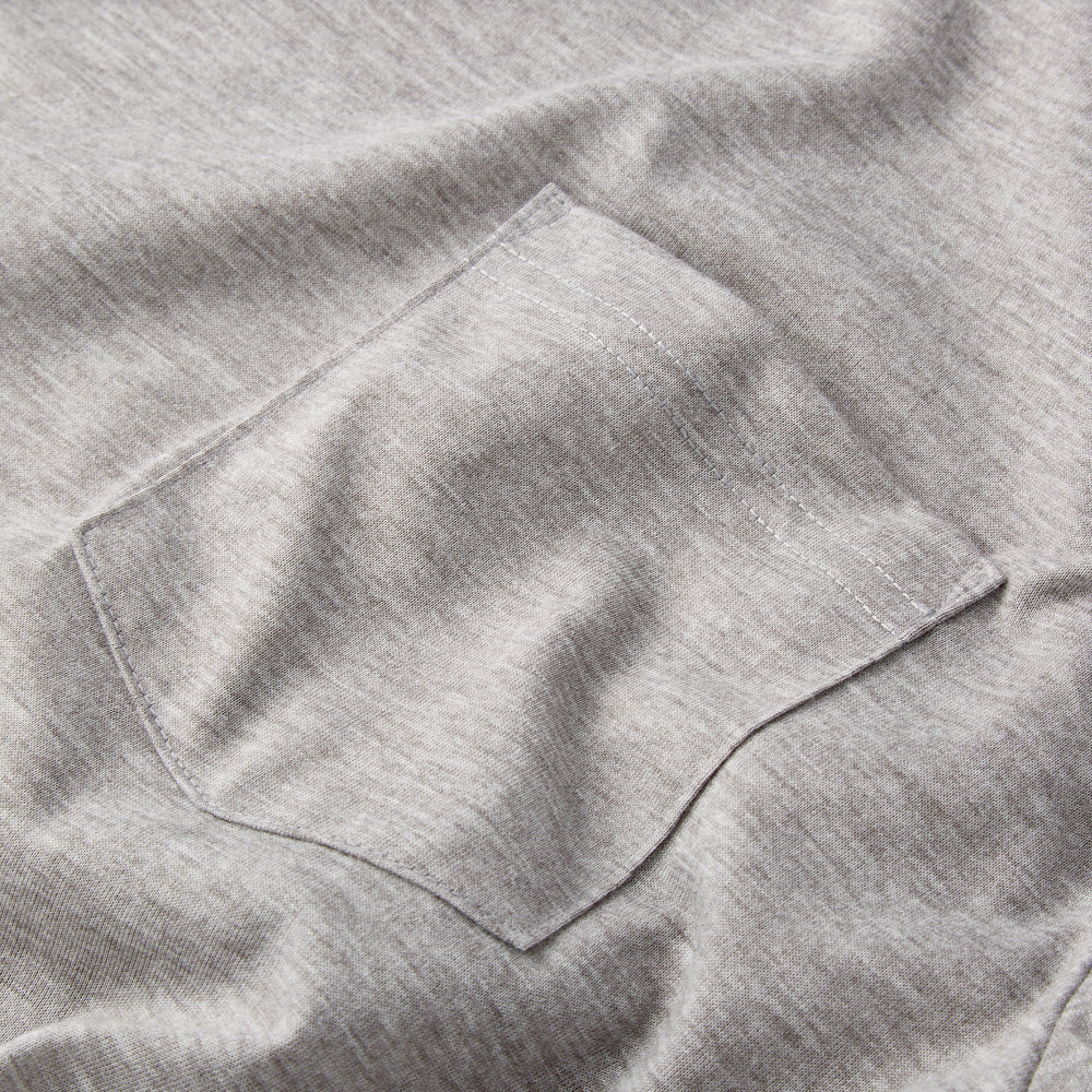 Everyday Long Sleeve Tee with Pocket in Heather Gray from Myles Apparel