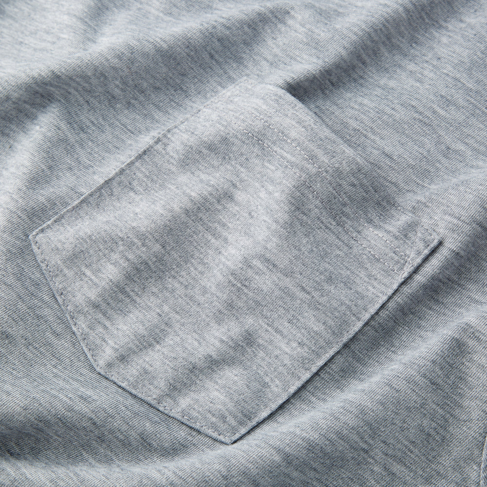 Everyday Long Sleeve Tee with Pocket in Heather Storm from Myles Apparel