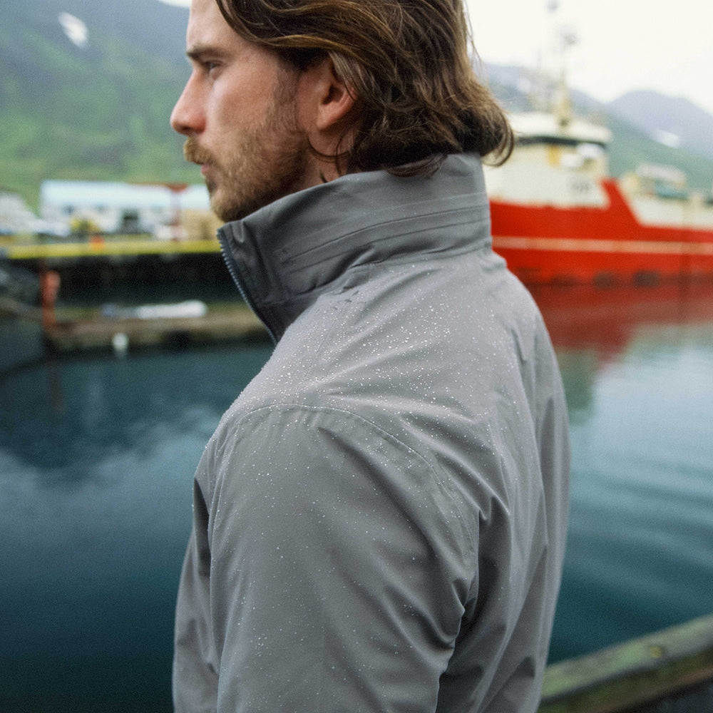 Elements Jacket with Hood in Steel Gray from Myles Apparel