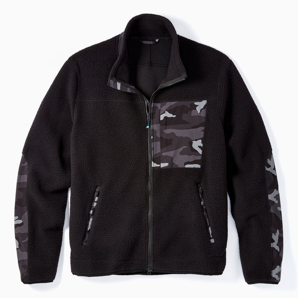 High Pile Sherpa Jacket in Black Camo - by Myles Apparel