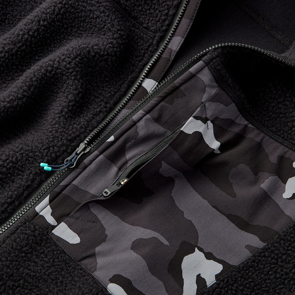 High Pile Sherpa Jacket in Black Camo from Myles Apparel