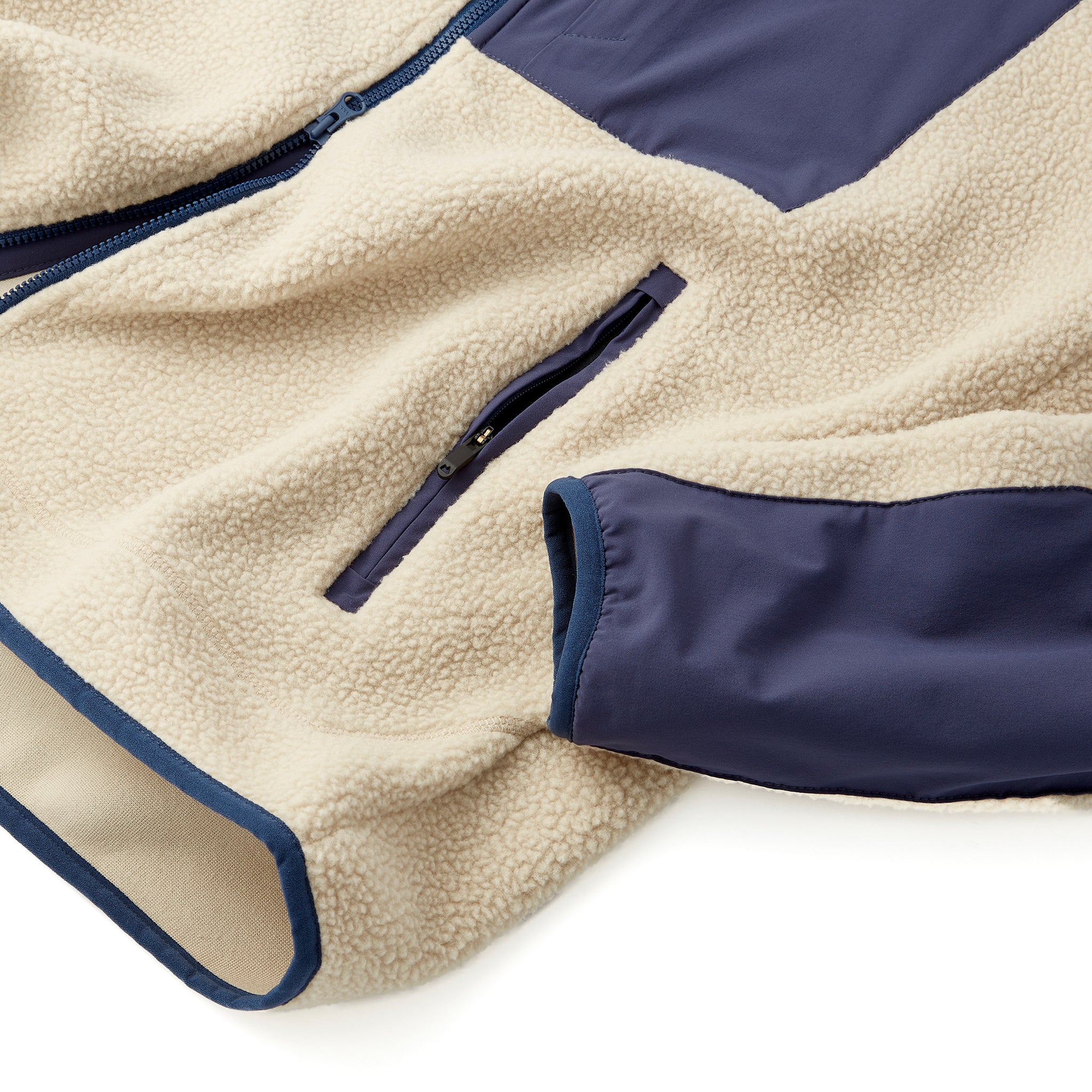 High Pile Sherpa Jacket in Khaki | Men's Zip-Up Fleece Jacket by