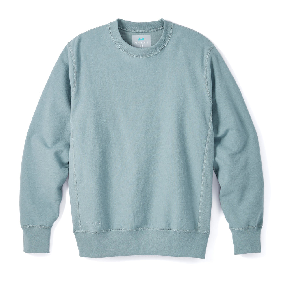 Skyline Heavyweight Fleece Crewneck in Steely Blue from Myles Apparel