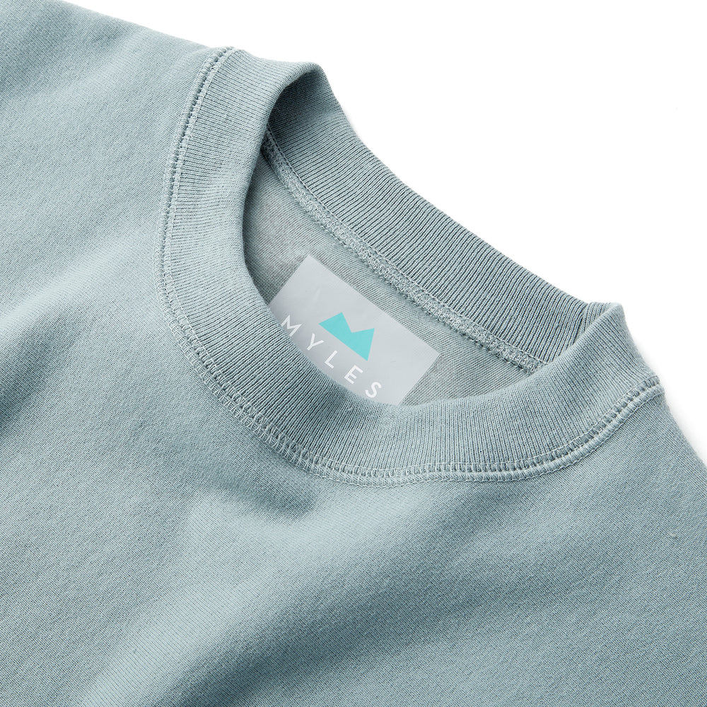 Skyline Heavyweight Fleece Crewneck in Steely Blue from Myles Apparel