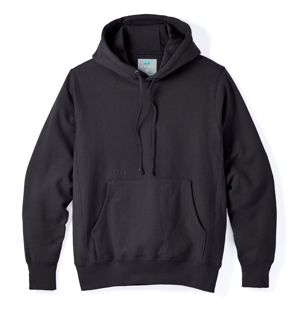 Skyline Heavyweight Fleece Hoodie in Black from Myles Apparel