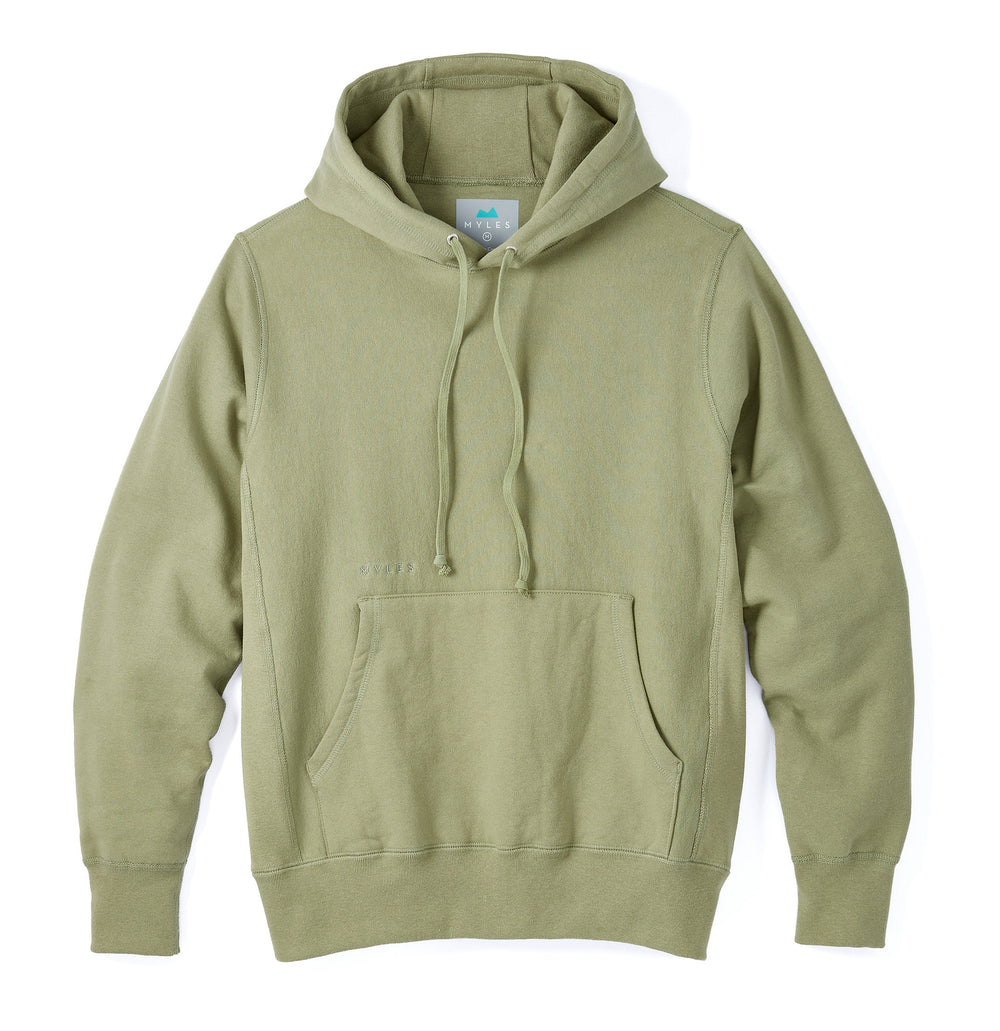Skyline Heavyweight Fleece Hoodie in Dusty Olive from Myles Apparel