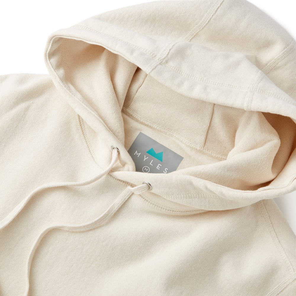 Skyline Heavyweight Fleece Hoodie in Oatmeal from Myles Apparel