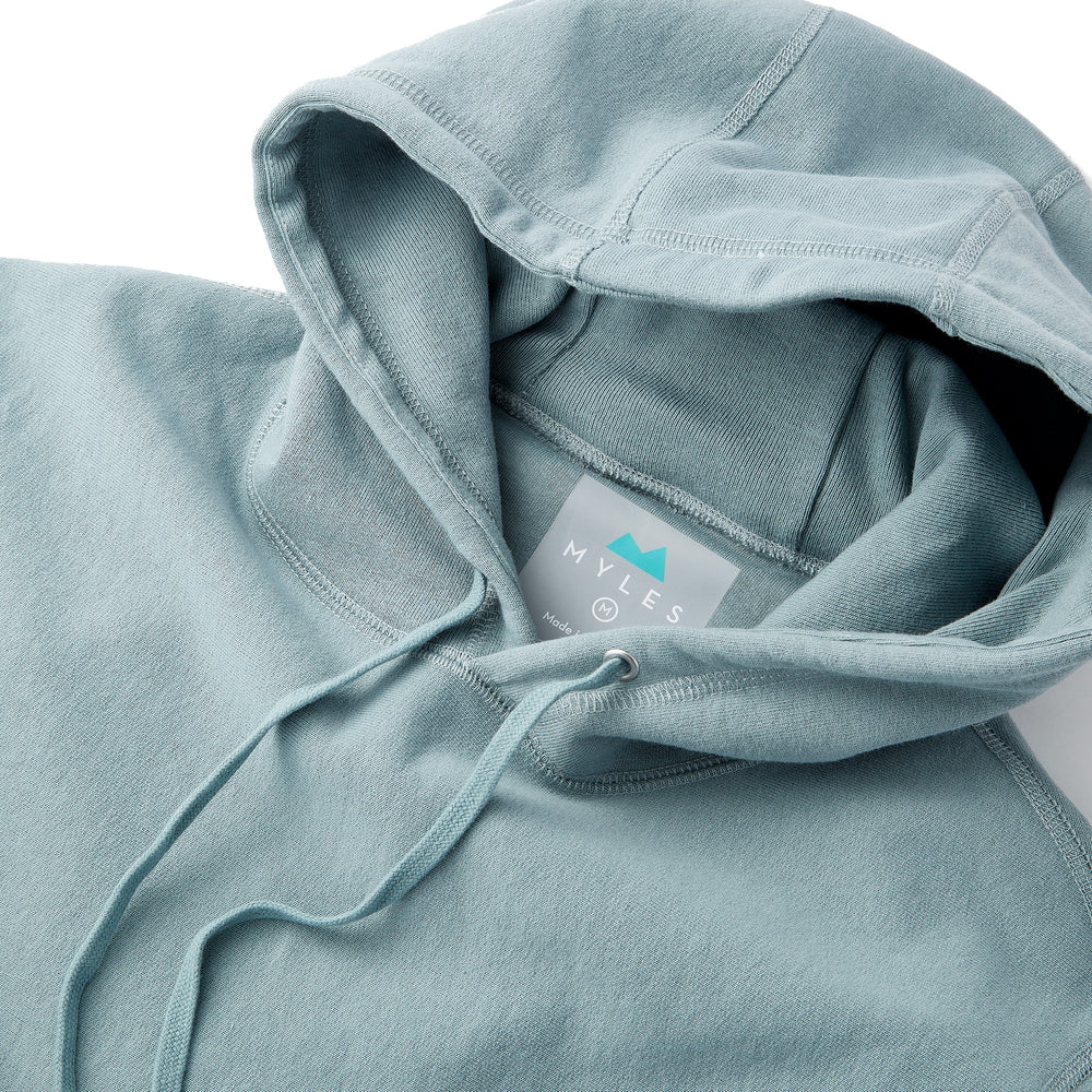 Skyline Heavyweight Fleece Hoodie in Steely Blue from Myles Apparel