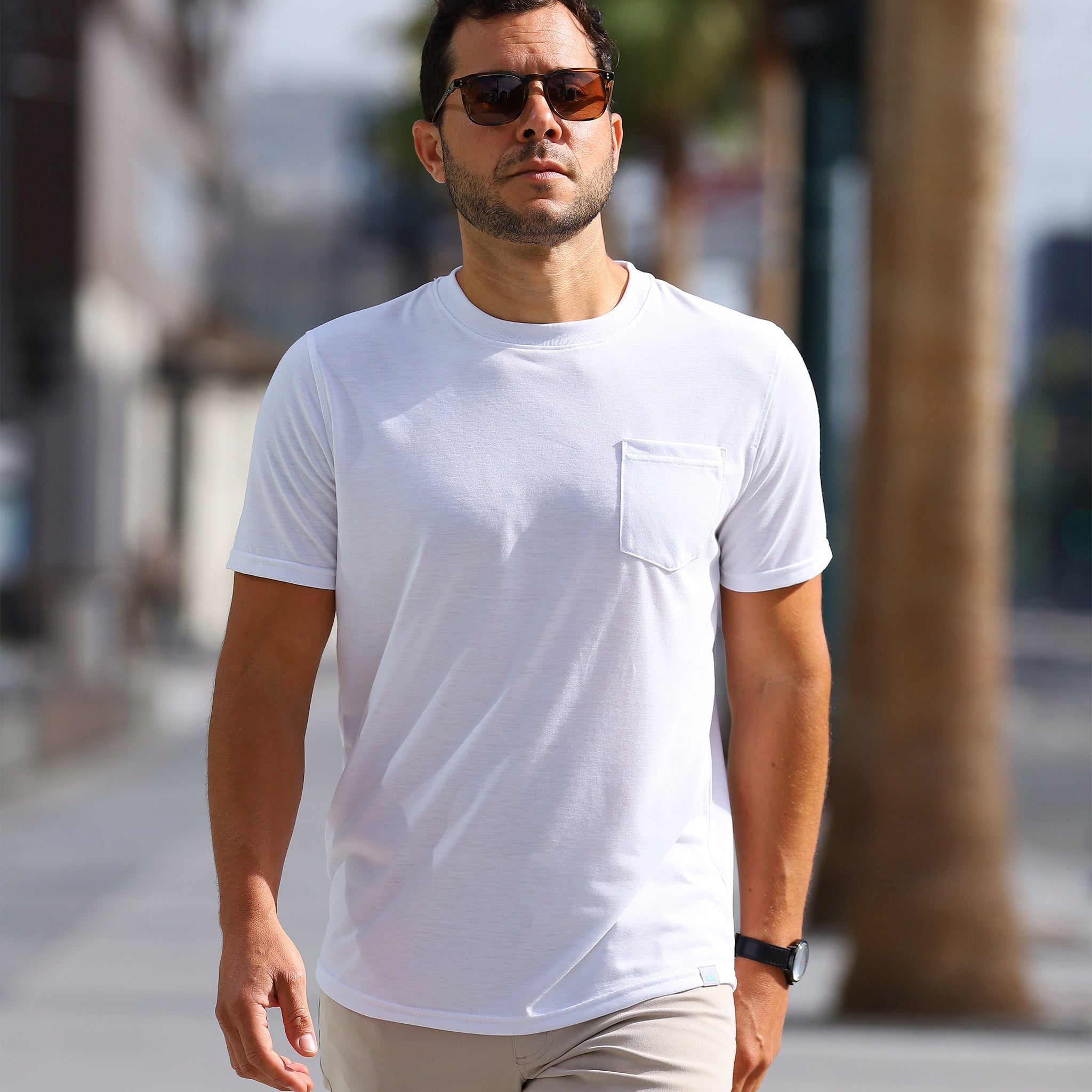 Everyday Pocket Tee in White | drirelease® | Myles Apparel | Myles