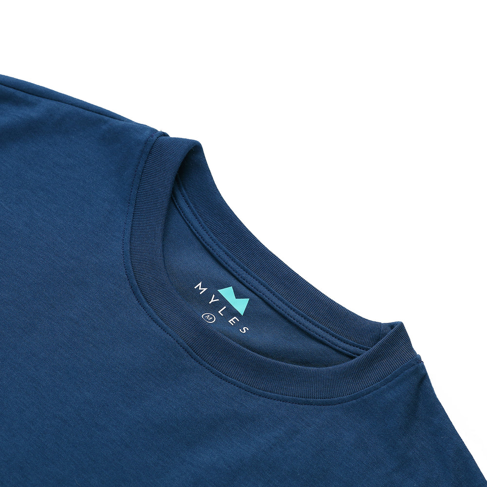 Everyday Long Sleeve Tee with Pocket in River from Myles Apparel