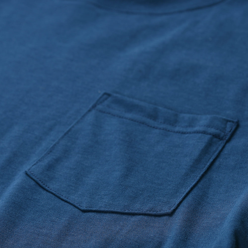 Everyday Long Sleeve Tee with Pocket in River from Myles Apparel