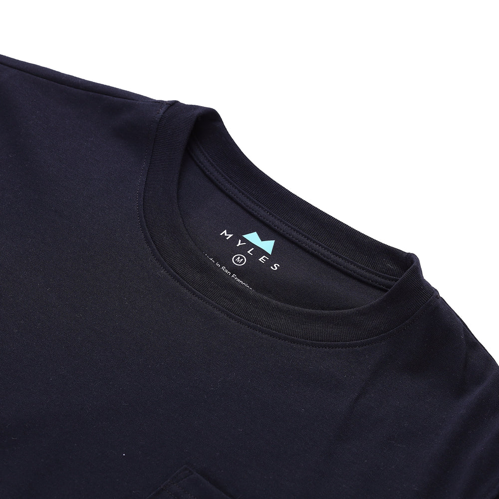Everyday Long Sleeve Tee with Pocket in Black from Myles Apparel