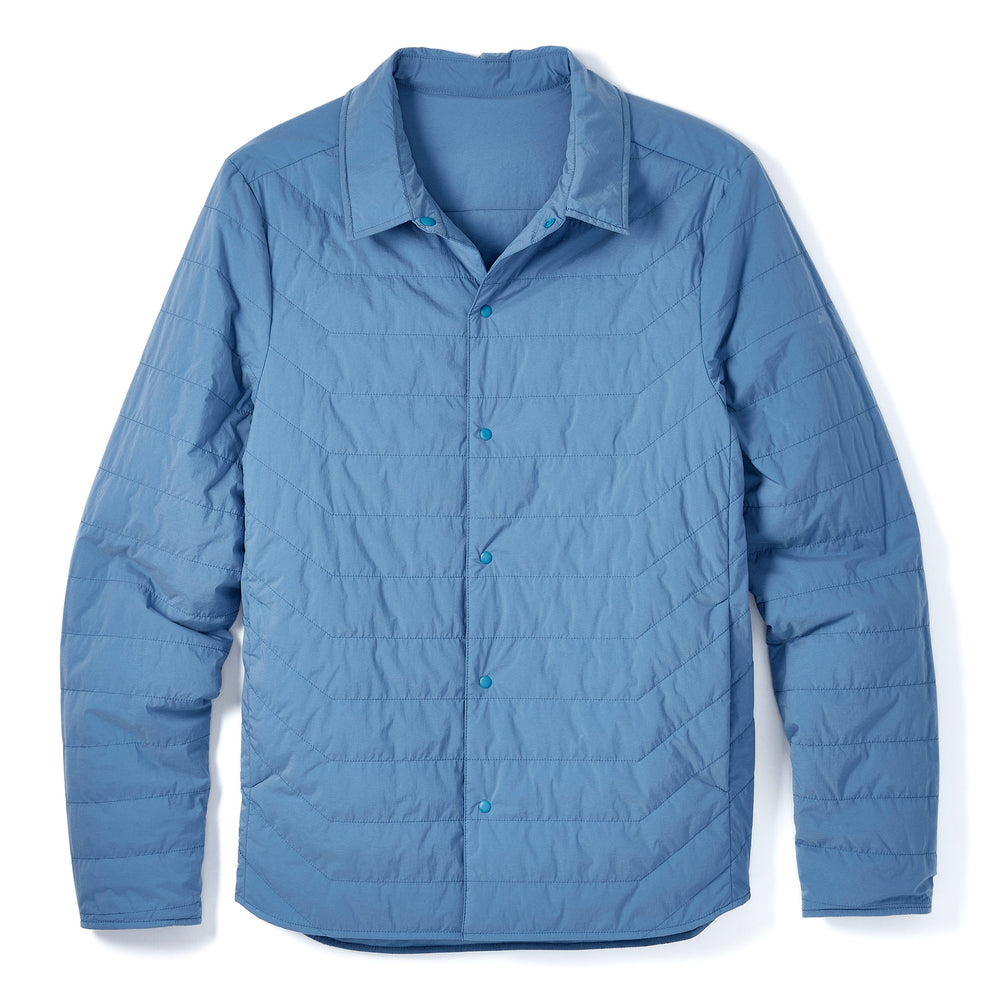 Reversible Insulated Shirt Jacket in Dusty Blue from Myles Apparel