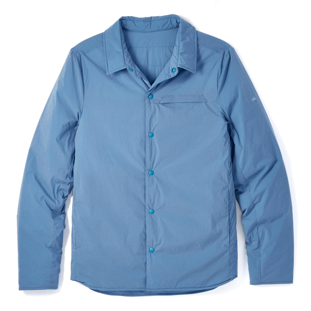 Reversible Insulated Shirt Jacket in Dusty Blue from Myles Apparel