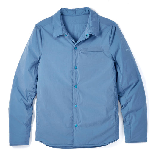 Reversible Insulated Shirt Jacket in Dusty Blue from Myles Apparel