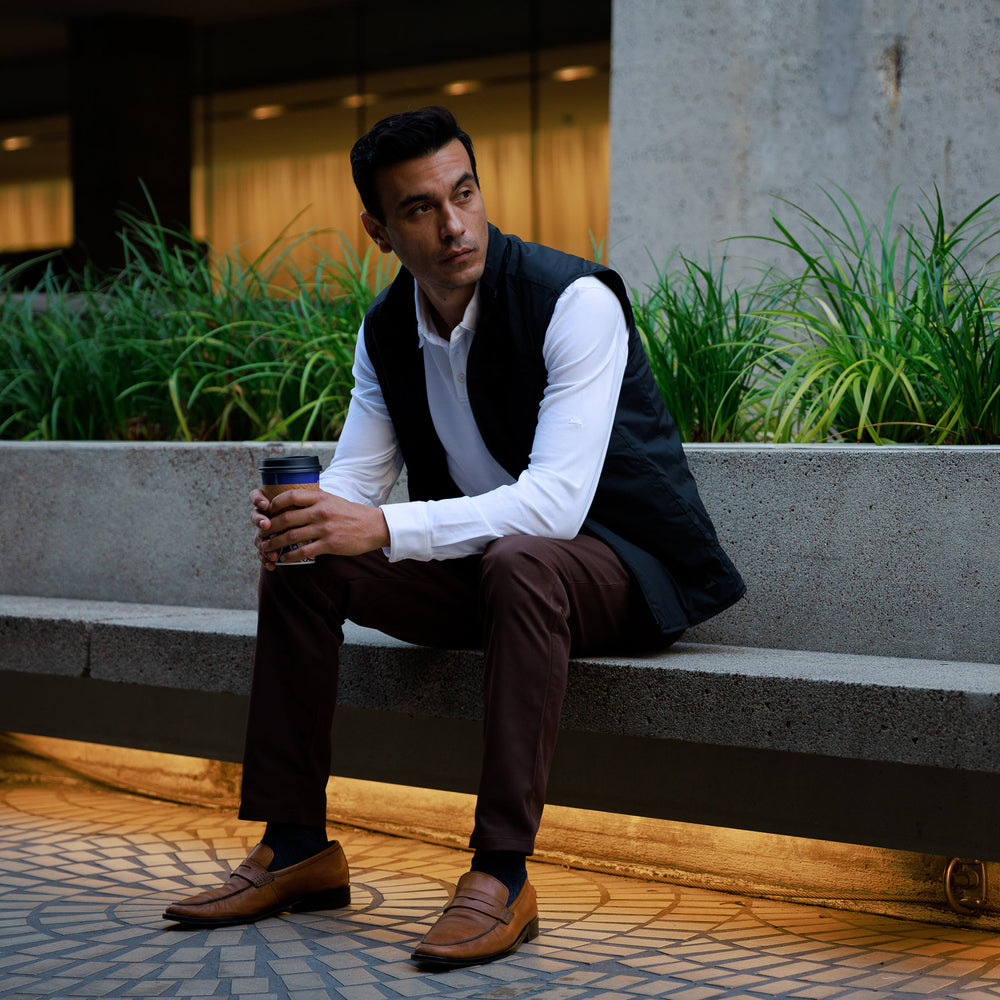 Reversible Insulated Vest in Dusty Blue from Myles Apparel