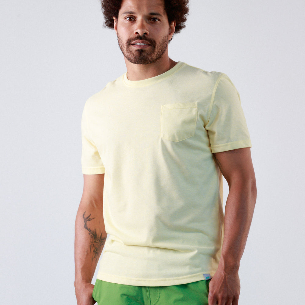 Everyday Tee with Pocket in Buttercream from Myles Apparel
